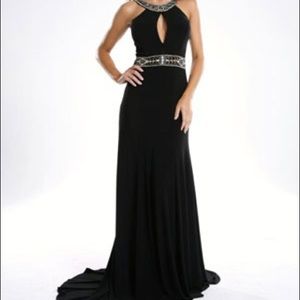 Black Dress Size 2 - floor length with train
